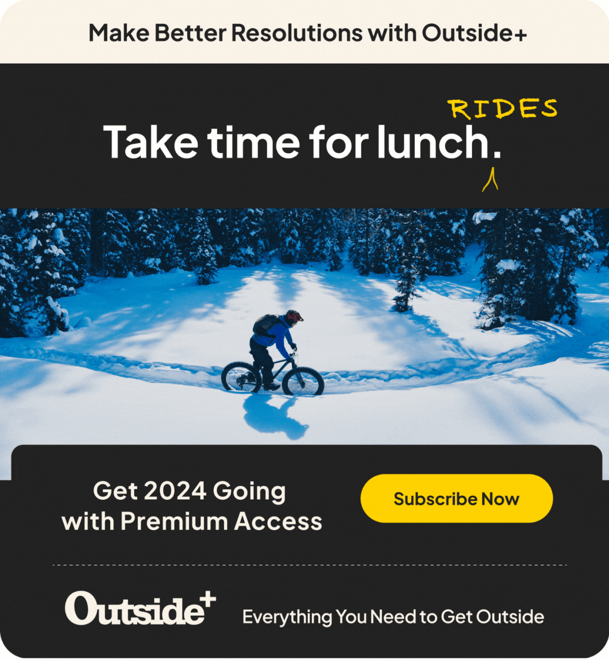 Take time for lunch rides with Outside+