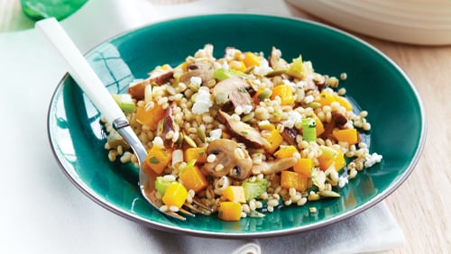 Baked Barley Casserole with Mushroom Squash