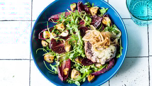 Gruyere Mushroom Burger Salad