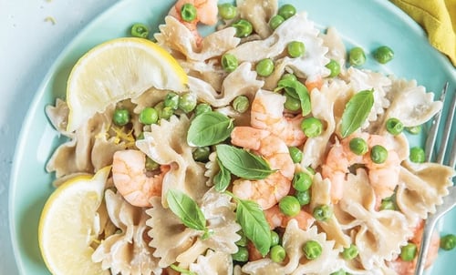 Creamy Shrimp & Sweet Pea Farfalle