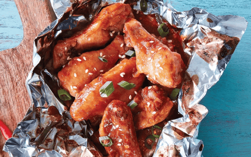 Foil-Pack Grilled Asian Chicken Wings