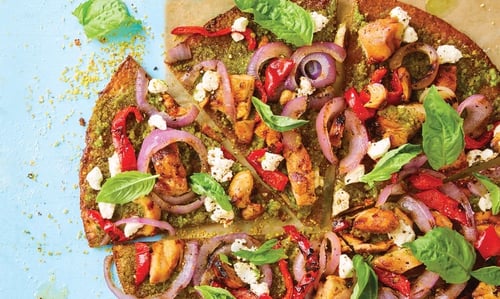 Grilled Chicken Vegetable Pesto Pizza