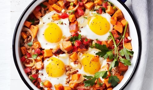 Sweet Potato Hash with Eggs