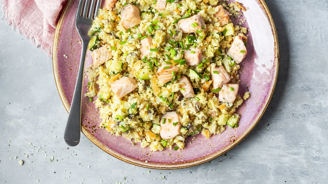 Salmon Fried Cauli Rice